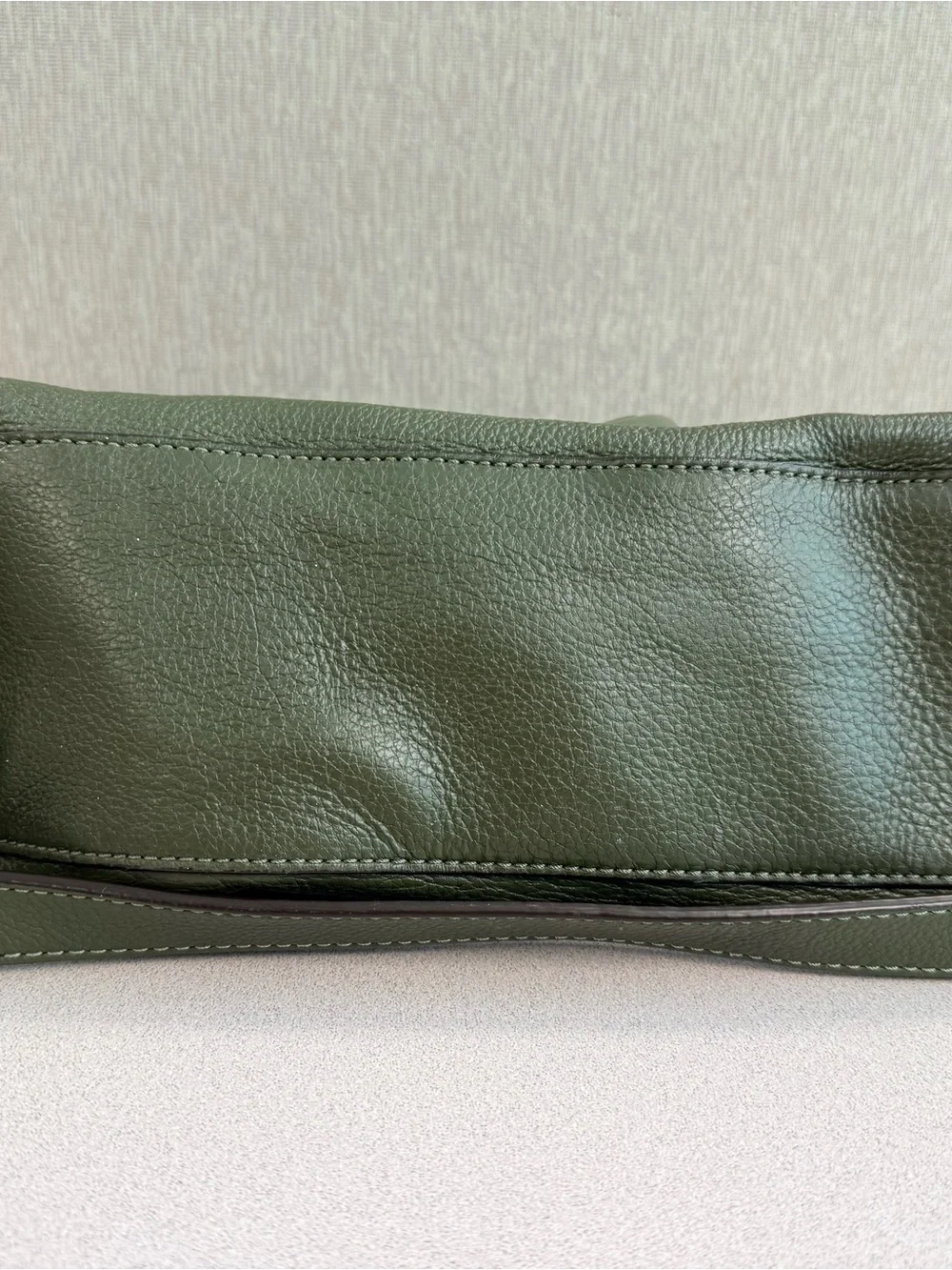 Michael Kors Dark Olive Hamilton Leather Satchel with Gold Hardware
